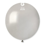 Large latex balloon, metallic silver - 48cm