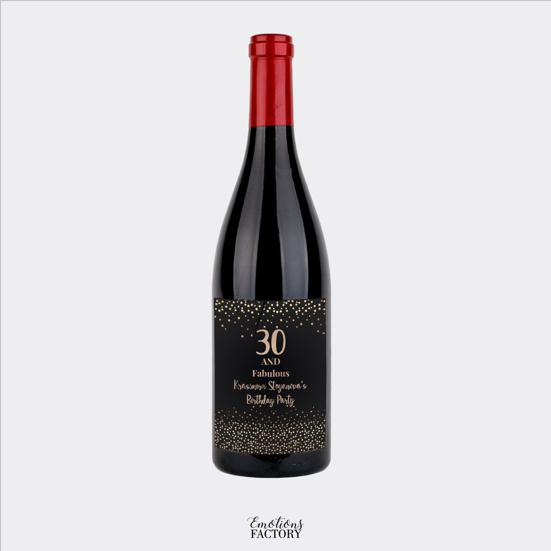 Персонализиран Парти Етикет за Бутилка Вино "Cheers to 30 Years"