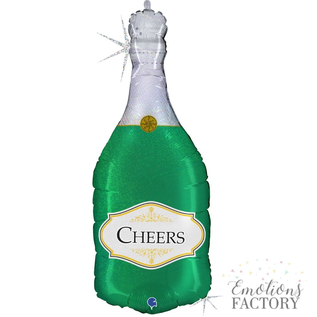 Украса за Рожден Ден с Балони - Огромен Фолиев Балон Бутилка Шампансо Cheers - Украса за Рожден Ден на Мъж или Жена - Emotions Factory